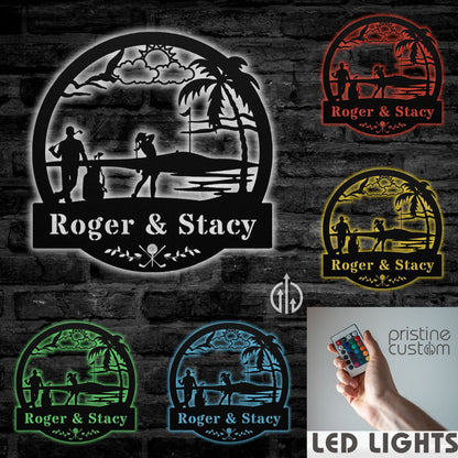 Golfing Couples Sign