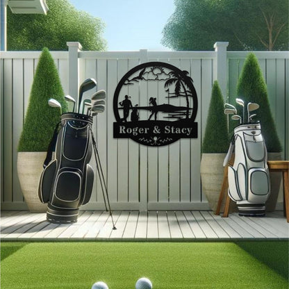 Golfing Couples Sign