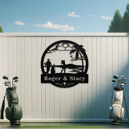 Golfing Couples Sign