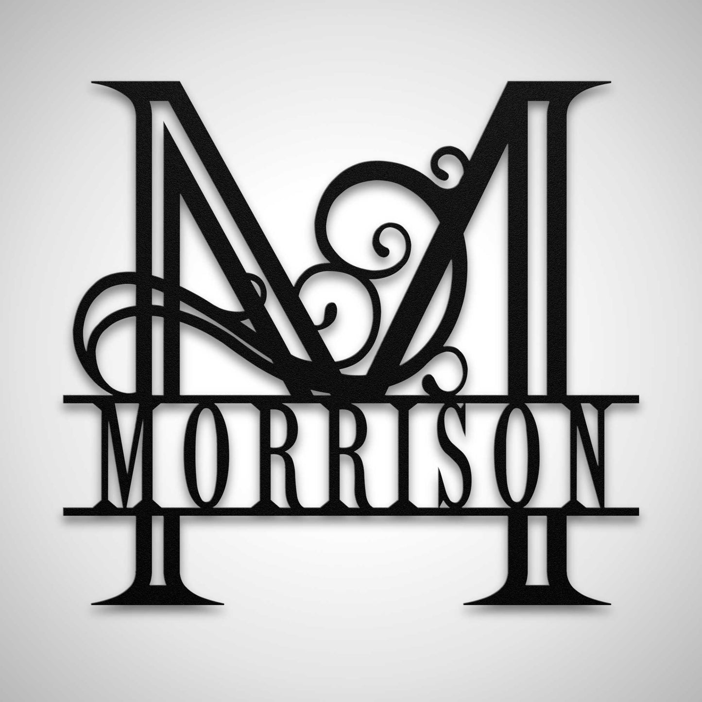 Custom Last Name Initial - Split Letter Monogram Name Sign