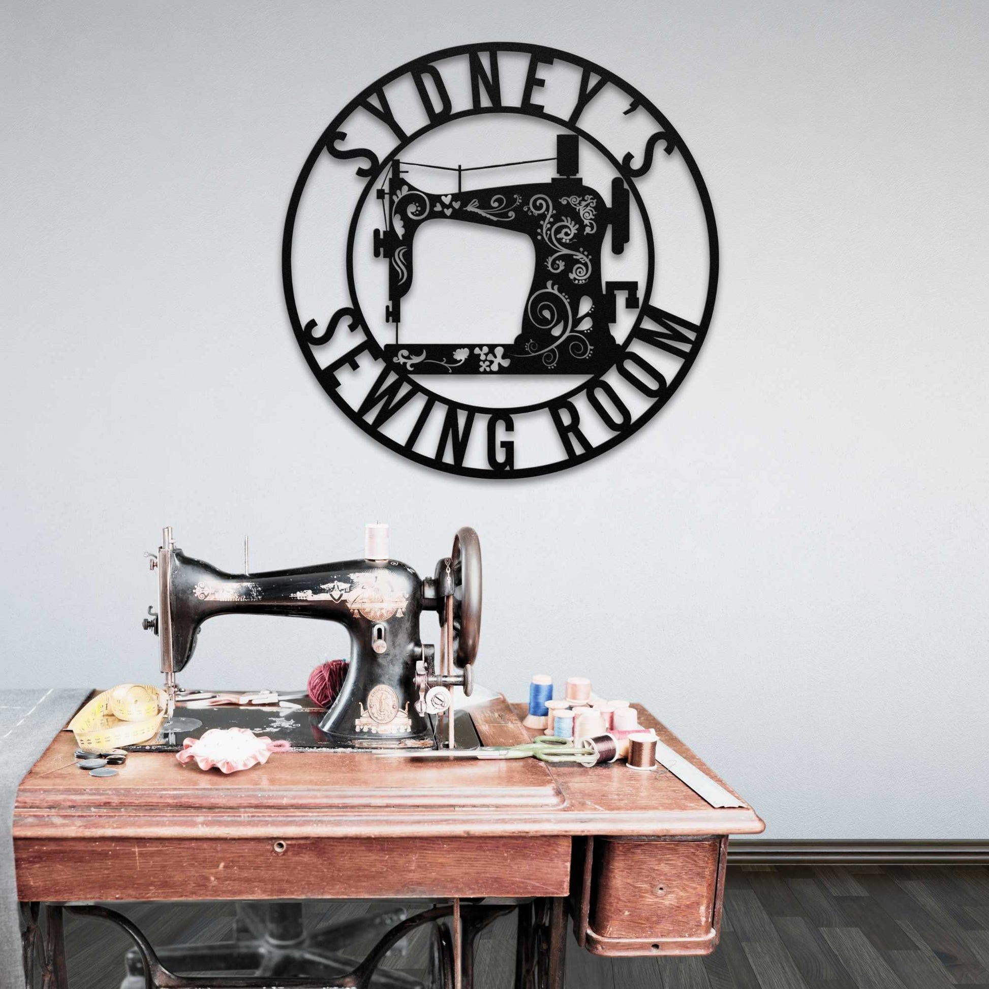 Custom Sewing Machine and Quilting Room Paisley Design Sign