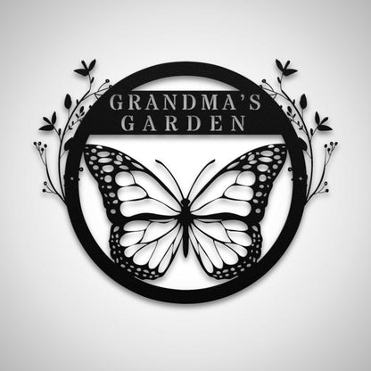 Butterfly Round Garden Custom Sign