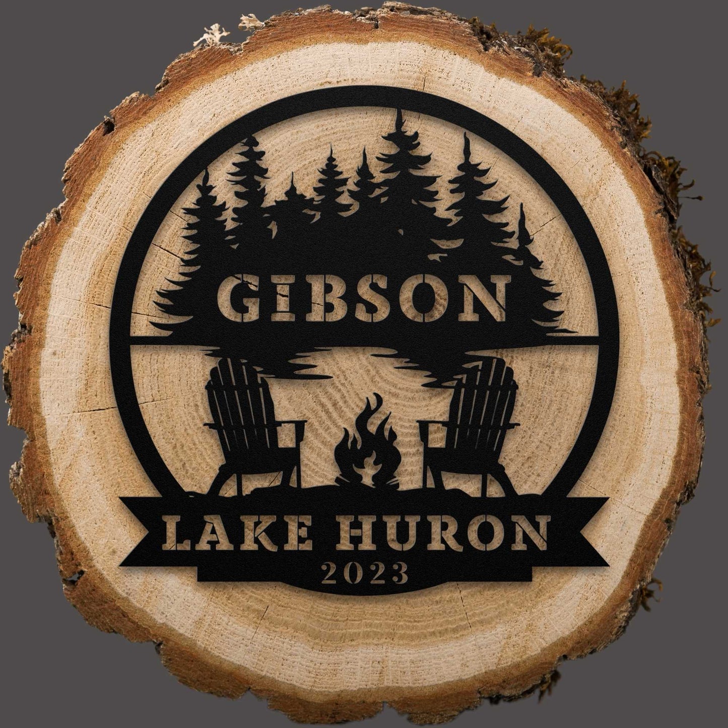 Campfire by the Lake Sign