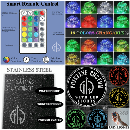 Campfire by the Lake with Trees and Adirondack Chair Round Custom Family Name Sign