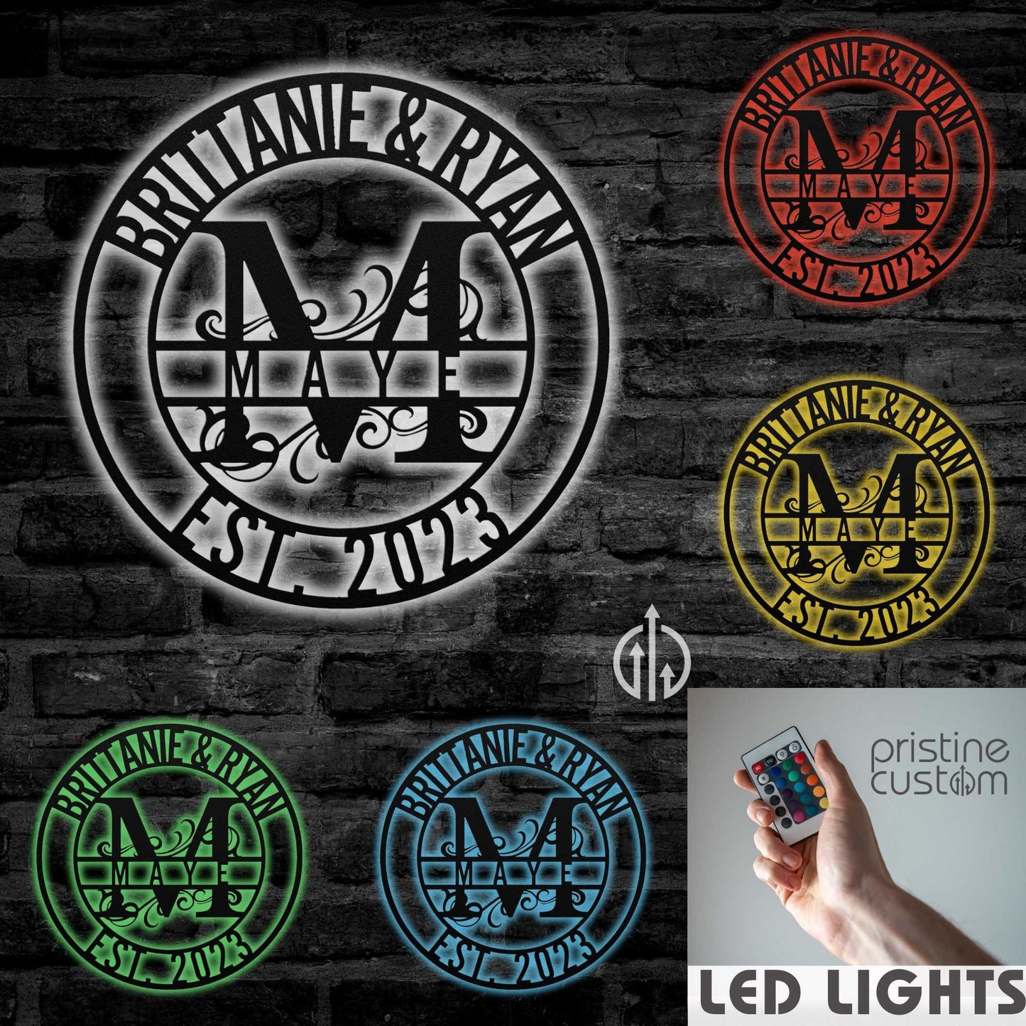 Couple Letter Name Sign