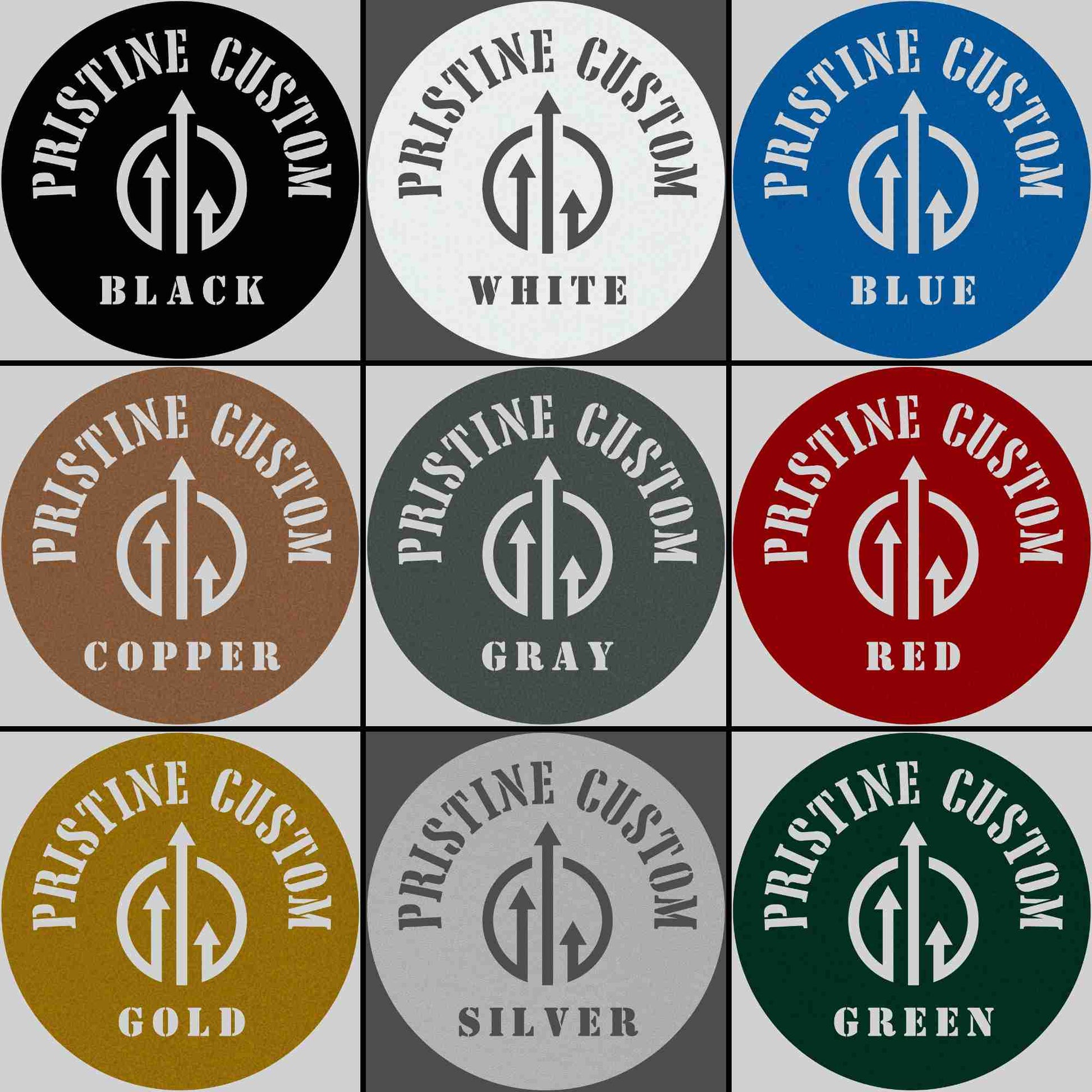 Pristine Custom nine (9) custom sign colors
